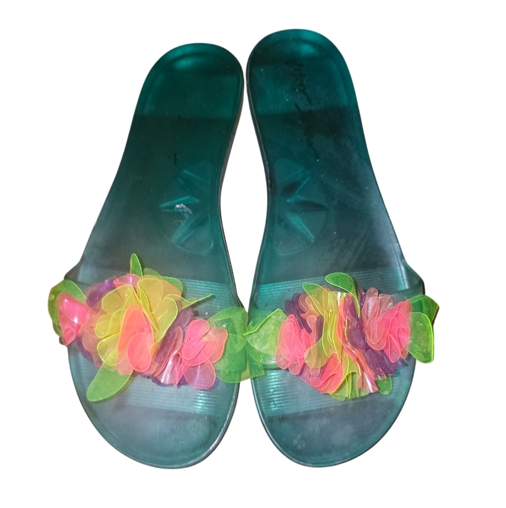 💖Betsey Johnson Colorful Floral Slide Sandals
